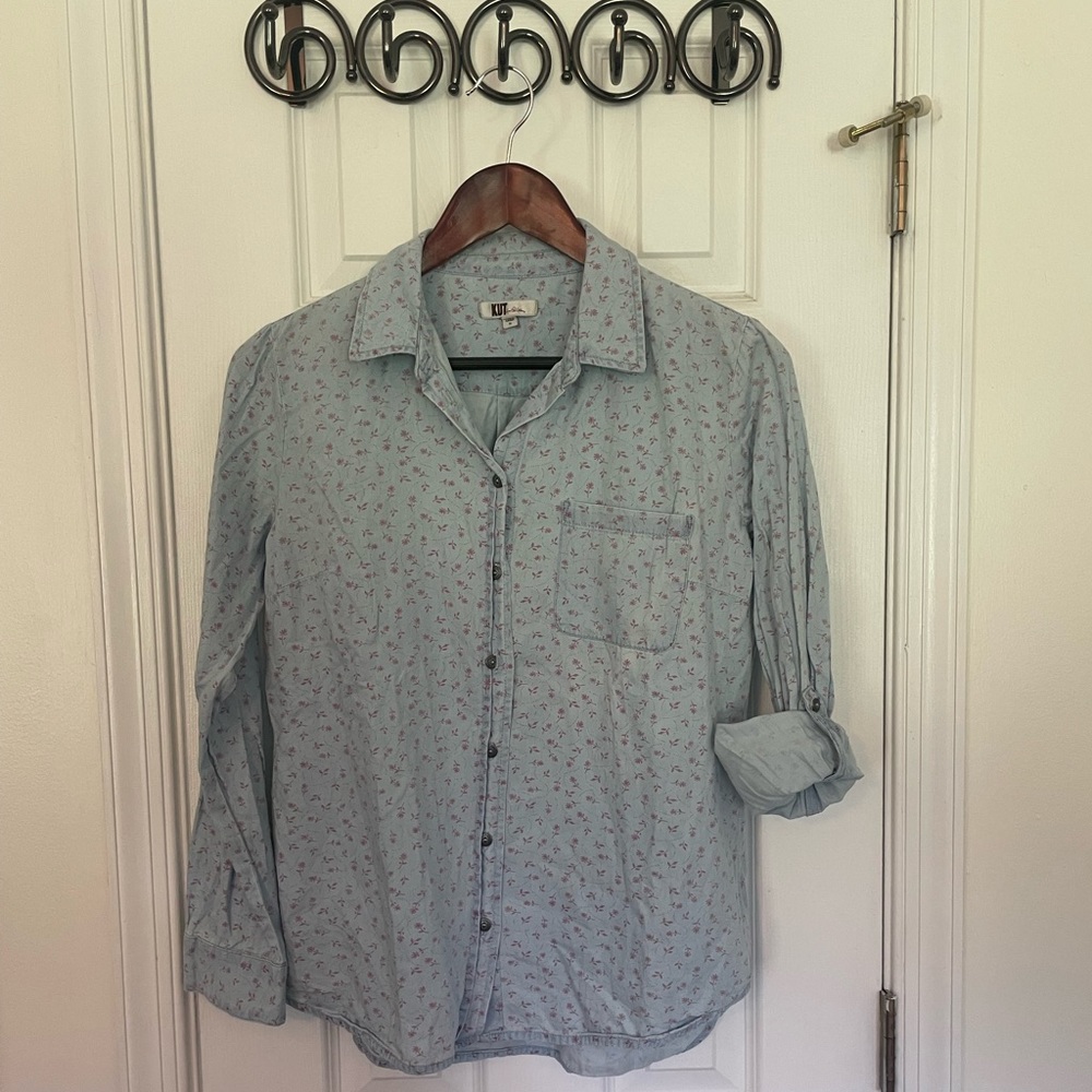 KFTK Floral Print Button Down Shirt